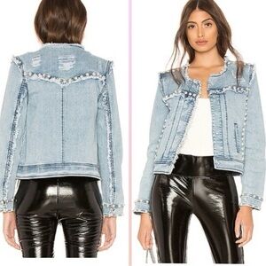 Generation Love Evie Ruffled Embellished Denim Jacket